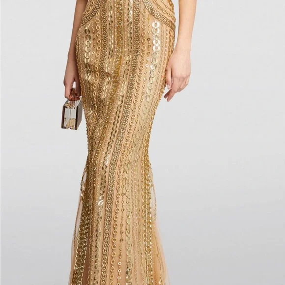 Zuhair Murad | Dresses | Zuhair Murad Gold Trumpet Dress Size 8 | Poshmark